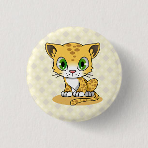 Cute baby leopard kawaii cartoon kinder knop ronde button 3,2 cm