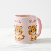 Cute Baby Leopard Safari Animal Kids Mok (Voorkant rechts)