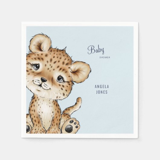 Cute Baby Leopard Shower Custom Servet (Voorkant)