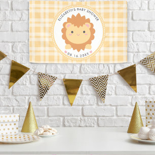 Cute Baby Lion Cub Geslacht Neutraal Baby shower Spandoek