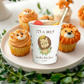 Cute Baby Lion King Waterverf Oerwoud Baby shower Papieren Bekers