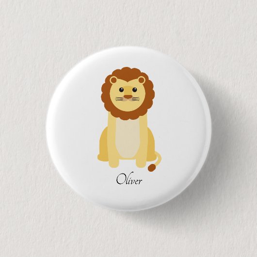 Cute Baby Lion Personalized Ronde Button 3,2 Cm (Voorkant)