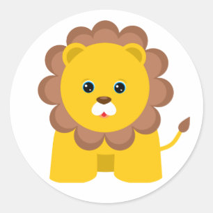 Cute Baby Lion Ronde Sticker