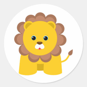 Cute Baby Lion Ronde Sticker