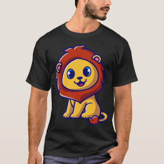 Cute Baby Lion Sitting Cartoon T-shirt
