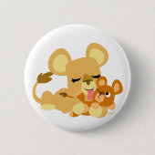Cute Baby Lion's Bath Ronde Button 5,7 Cm (Voorkant)