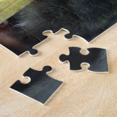 Cute baby macaque aap banana legpuzzel (Zijkant)