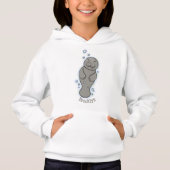 Cute baby manatee met bellenillustratie (Voorkant)