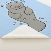 Cute baby manatee met bellenillustratie sherpa deken (3/4)