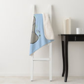 Cute baby manatee met bellenillustratie sherpa deken (In situ)