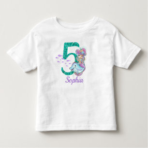Cute Baby Mermaid 5th Birthday T-Shirt