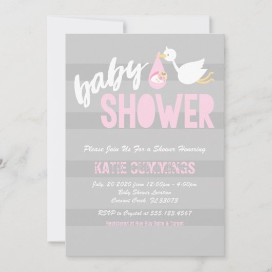 Cute Baby met een Uitnodiging van het Baby shower (Voorkant)