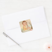 Cute Baby met een wissel Vierkante Sticker (Envelop)