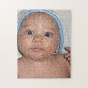 Cute Baby met foto van een handdoek Legpuzzel