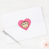 Cute Baby Monkey Face Hart Sticker (Envelop)