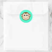 Cute Baby Monkey Face Ronde Sticker (Tas)