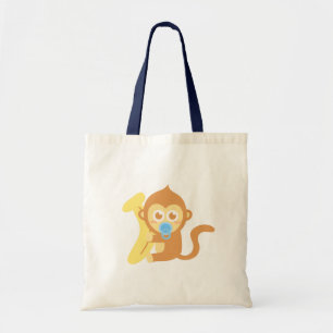 Cute Baby Monkey met Banana Tote Bag