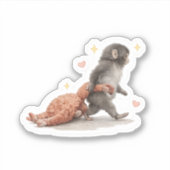 Cute Baby Monkey Sticker – Emotional Support Anima (Devant)