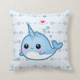 Cute baby narwhal kussen