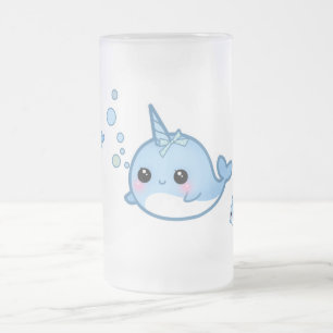 Cute baby narwhal matglas bierpul
