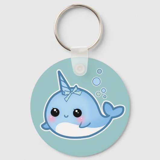 Cute baby narwhal sleutelhanger (Voorkant)