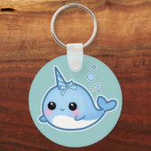 Cute baby narwhal sleutelhanger (Voorkant)