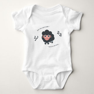 Cute baby nursery rhyme body suit ba zwarte schaap romper