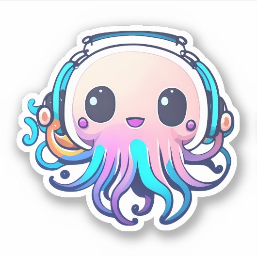 Cute Baby Octopus Sticker (Voorkant)