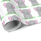 Cute baby-olifant cadeaupapier (Rol Hoek)