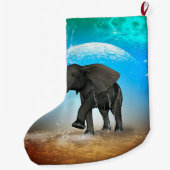 Cute baby-olifant grote kerstsok (Achterkant)