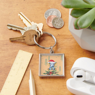 Cute Baby Olifant Safari Thema Sleutelhanger
