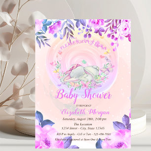 Cute Baby Olifant Vlinders Bloemstuk Kaart