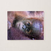 Cute baby orangutan op Sumatra Legpuzzel (Horizontaal)