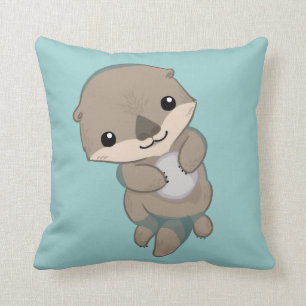 Cute Baby Otter Pup Kussen