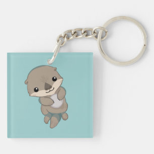 Cute Baby Otter Pup Sleutelhanger