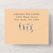 Cute Baby Owl Bird Feathers Bohemian Waterverf Al All In One Uitnodiging (Achterkant)