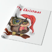 Cute Baby Owl in kerstPet en cadeau voor u Cadeaupapier (Uitgerold)