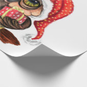 Cute Baby Owl in kerstPet en cadeau voor u Cadeaupapier (Hoek)