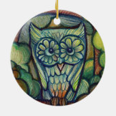 Cute Baby Owl Keramisch Ornament (Achterkant)