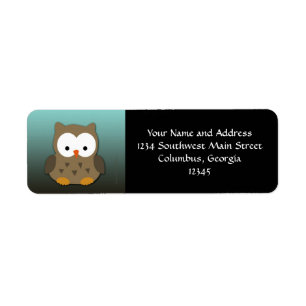 Cute Baby Owl Personalized Etiket