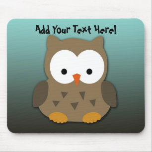 Cute Baby Owl Personalized Muismat