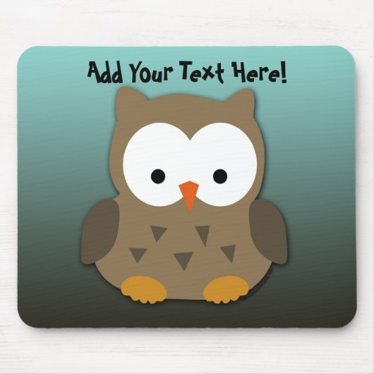 Cute Baby Owl Personalized Muismat (Voorkant)