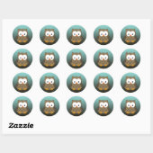 Cute Baby Owl Personalized Ronde Sticker (Vel)
