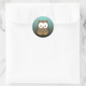 Cute Baby Owl Personalized Ronde Sticker (Tas)
