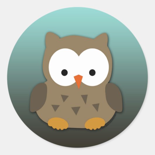 Cute Baby Owl Personalized Ronde Sticker (Voorkant)