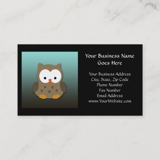 Cute Baby Owl Personalized Visitekaartje (Voorkant)