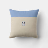 Cute Baby Owl Spring Blue Birth Stats Boy Nursery Kussen (Achterkant)