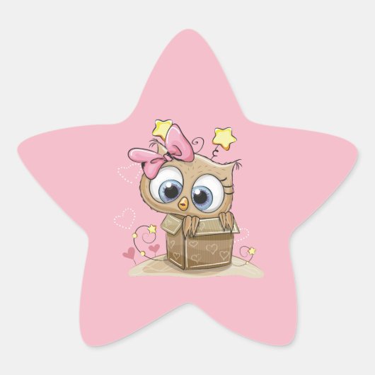 Cute Baby Owl Sticker (Voorkant)