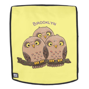 Cute baby owl trio cartoon illustratie rugtassen