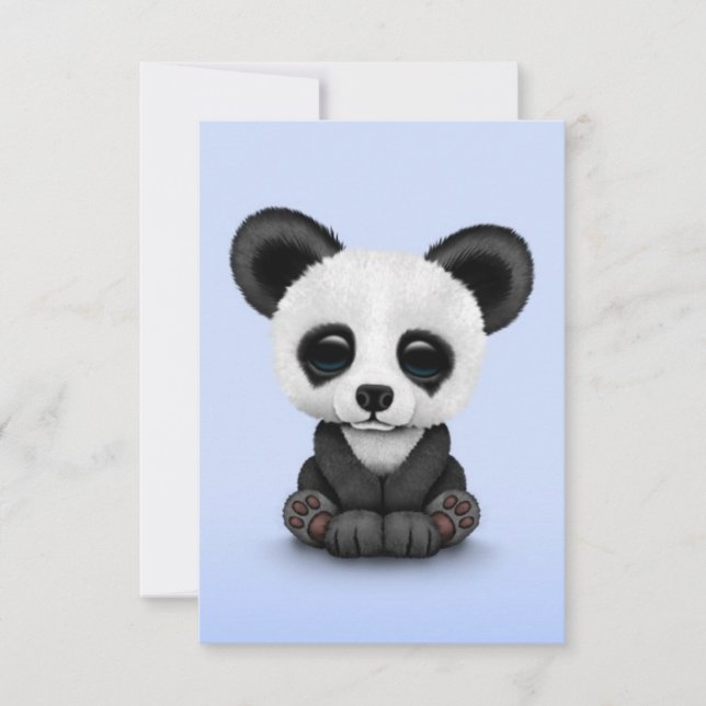 Cute Baby Panda Beer Cub on Light Blue (Voorkant)